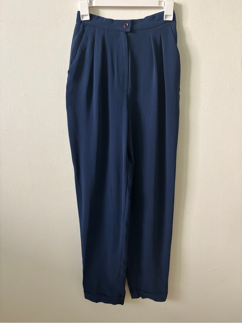 Jones New York Navy Pleated Trousers